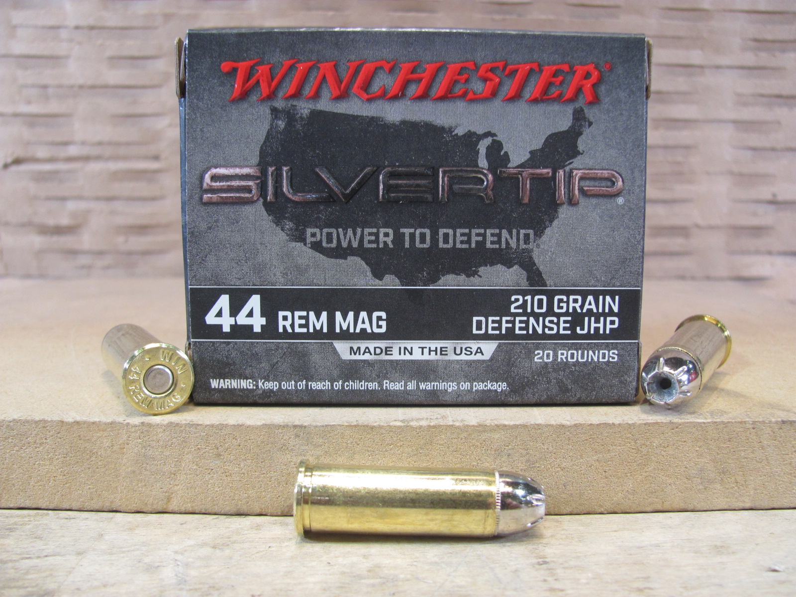20 Round Box – 44 Magnum 210 Grain Defense JHP Winchester Silvertip Ammo – W44MST