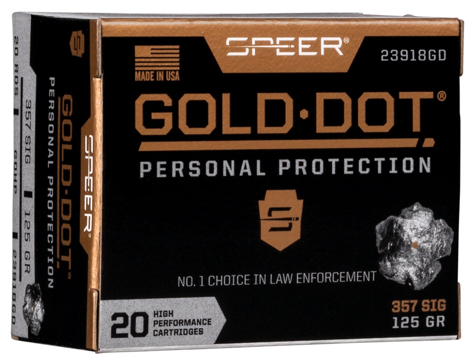 SPR GOLD DOT 357SIG 125GR HP 20/200 - No Credit Card Fees - Low, flat rate shipping