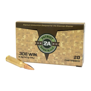 PATRIOT SPORTS LLC P308147F   308 Win 147gr Full Metal Jacket 20 Per Box/50 Case