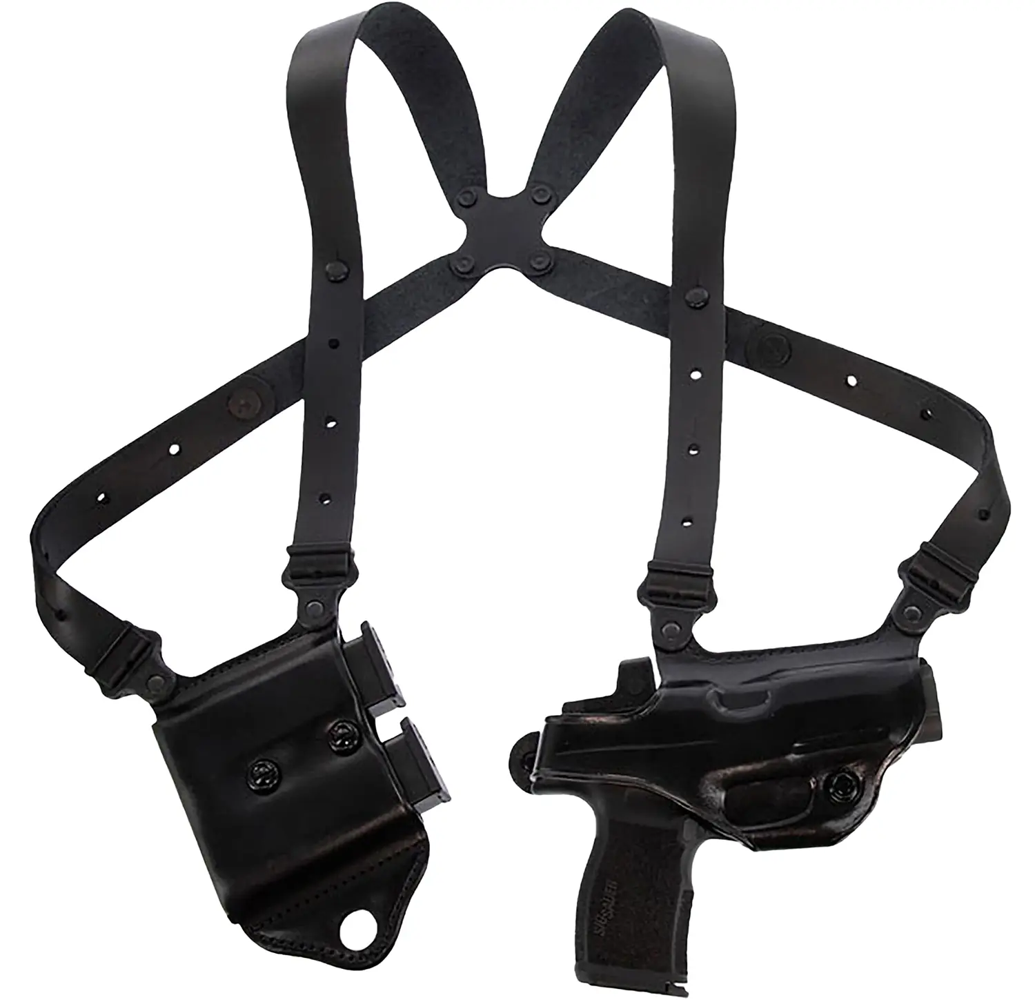 Galco MCII894RB Miami Classic II Shoulder System Shoulder Fits Chest Up To 56"/Sig P365 X Macro Black Steerhide Right Hand