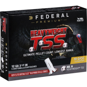 Federal PTSSX191F9 Heavyweight TSS 12GA 3.5\" 2-1/4oz #9 Shot - 5rd Box
