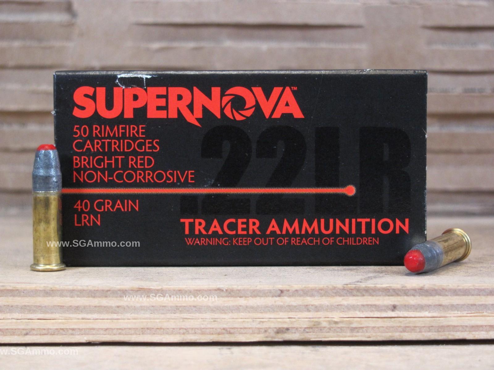 50 Round Box – 22LR 40 Grain LRN Bright RED Tracer Supernova Piney Mountain Ammo