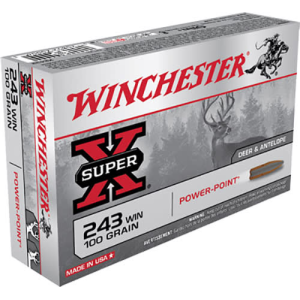 Winchester Ammo X2432 Super-X 243 Winchester 100 GR Power-Point - 20rd Box