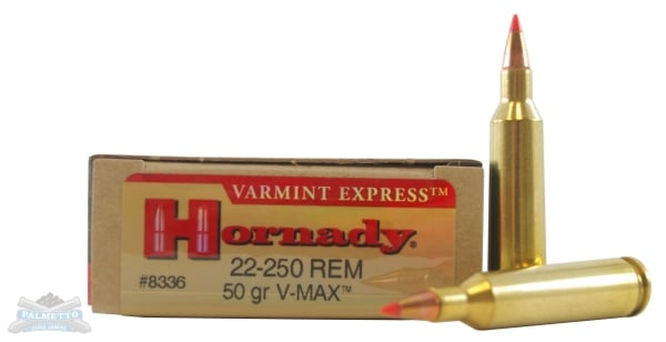 Hornady 22-250 Rem 50gr V-MAX Varmint Express Ammunition 20rds - 8336
