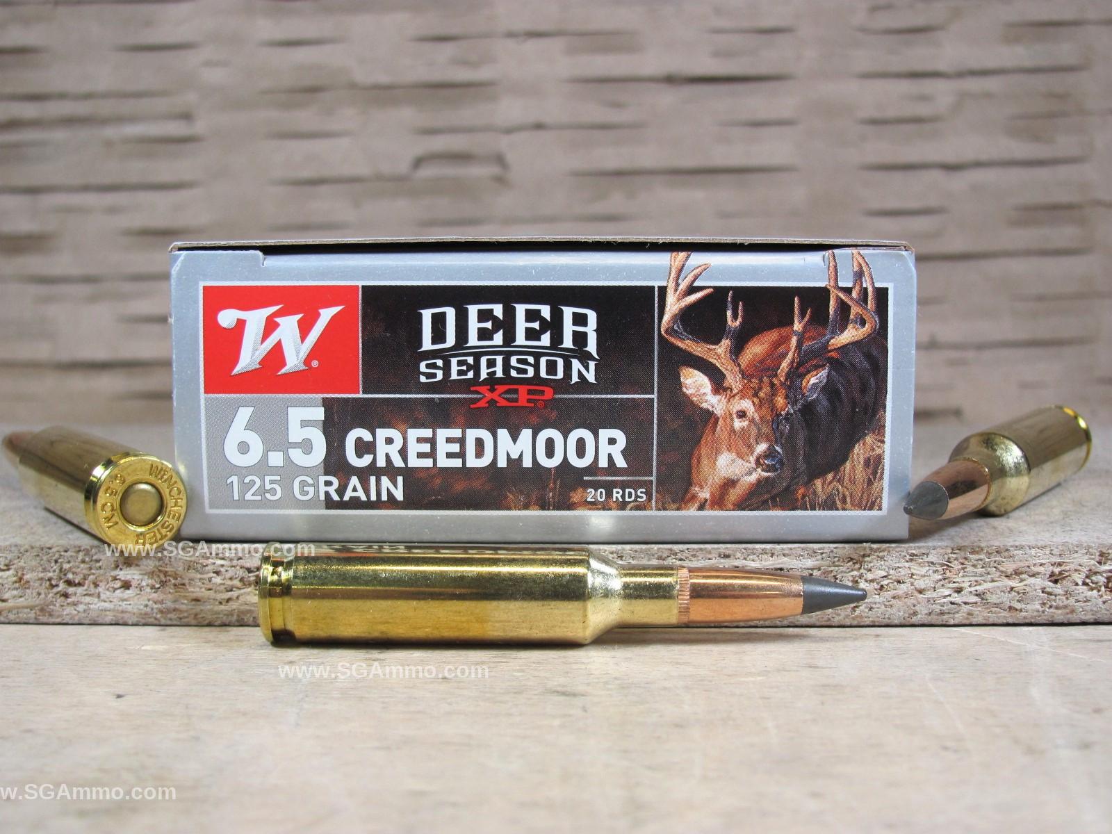 20 Round Box – 6.5 Creedmoor 125 Grain Winchester Deer Season XP Extreme Point Ammo – X65DS