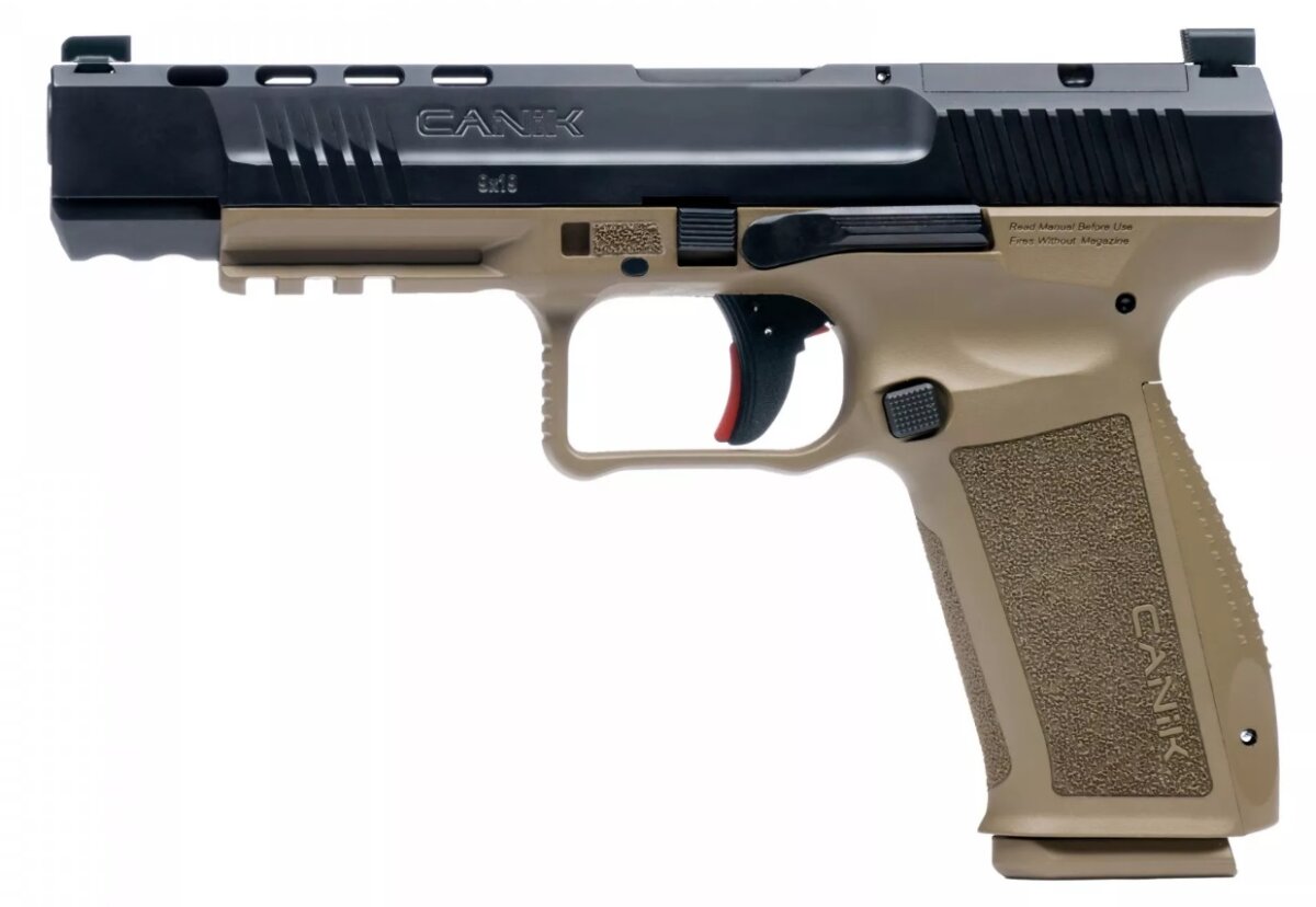 CANIK METE SFX 9MM BLK/FDE 10+1 5.2" OPTICS READY SLIDE CUT