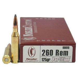 Nosler 60018 Trophy Grade  260 Rem 125 gr Partition (PT) Ammunition 20rd BOX