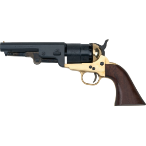 Pietta 1851 Hartford Brass Sheriff Black Powder Revolver 44 Caliber 4.875" Blued Barrel Brass Frame Walnut Grip
