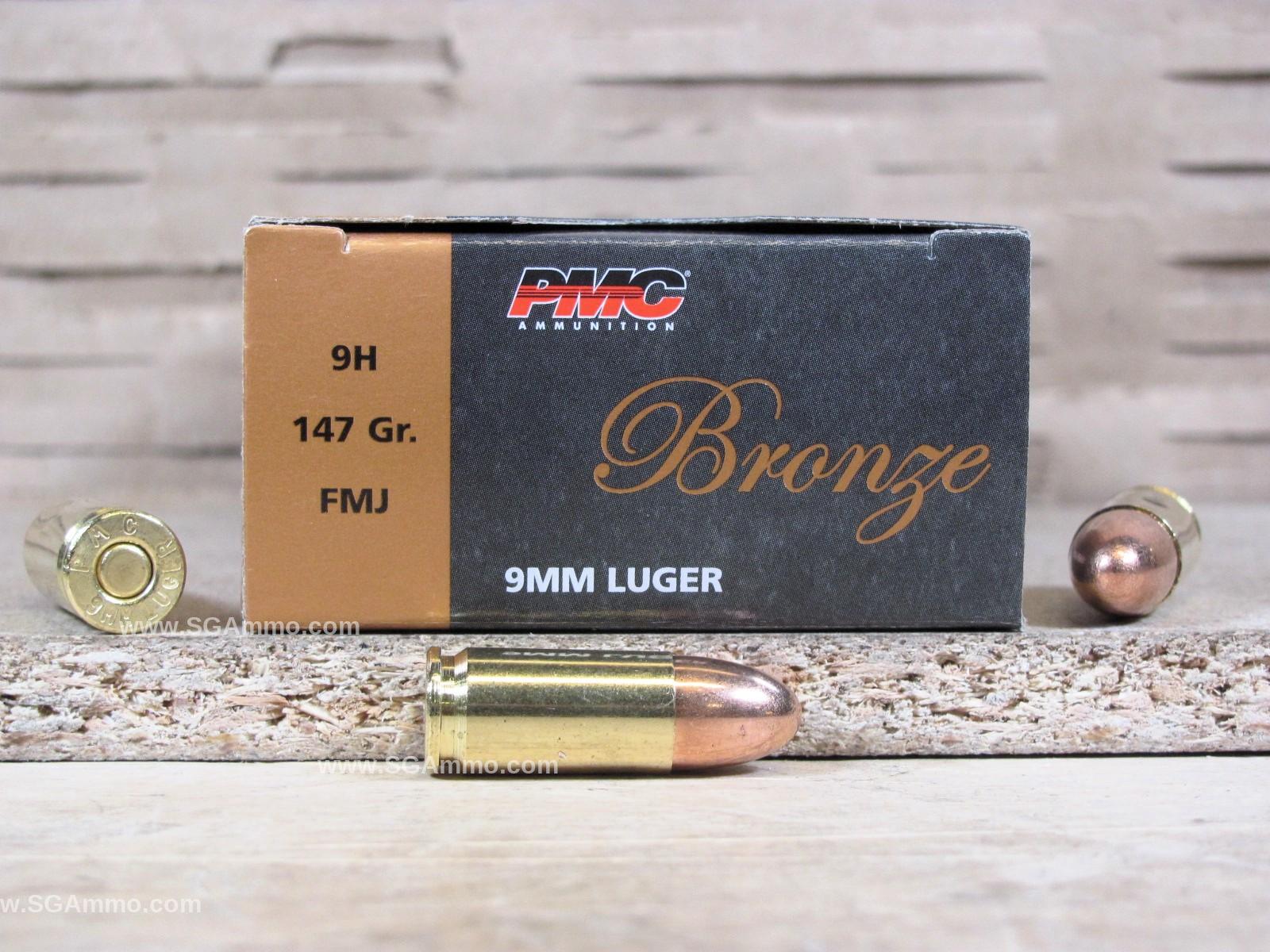 1000 Round Case – 9mm Luger 147 Grain FMJ PMC Ammo – 9H