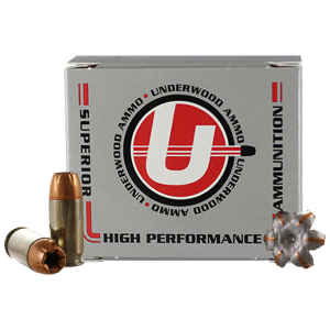 Underwood Ammo 334 .45 ACP +P 230gr Jacketed Hollow Point 20Rds Nickel-Plated Brass Case