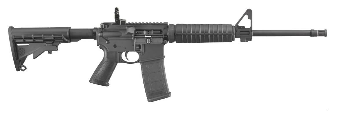 Ruger AR-556 16" 5.56 NATO 30rd AR Rifle w/ Flip Up Sights, Black
