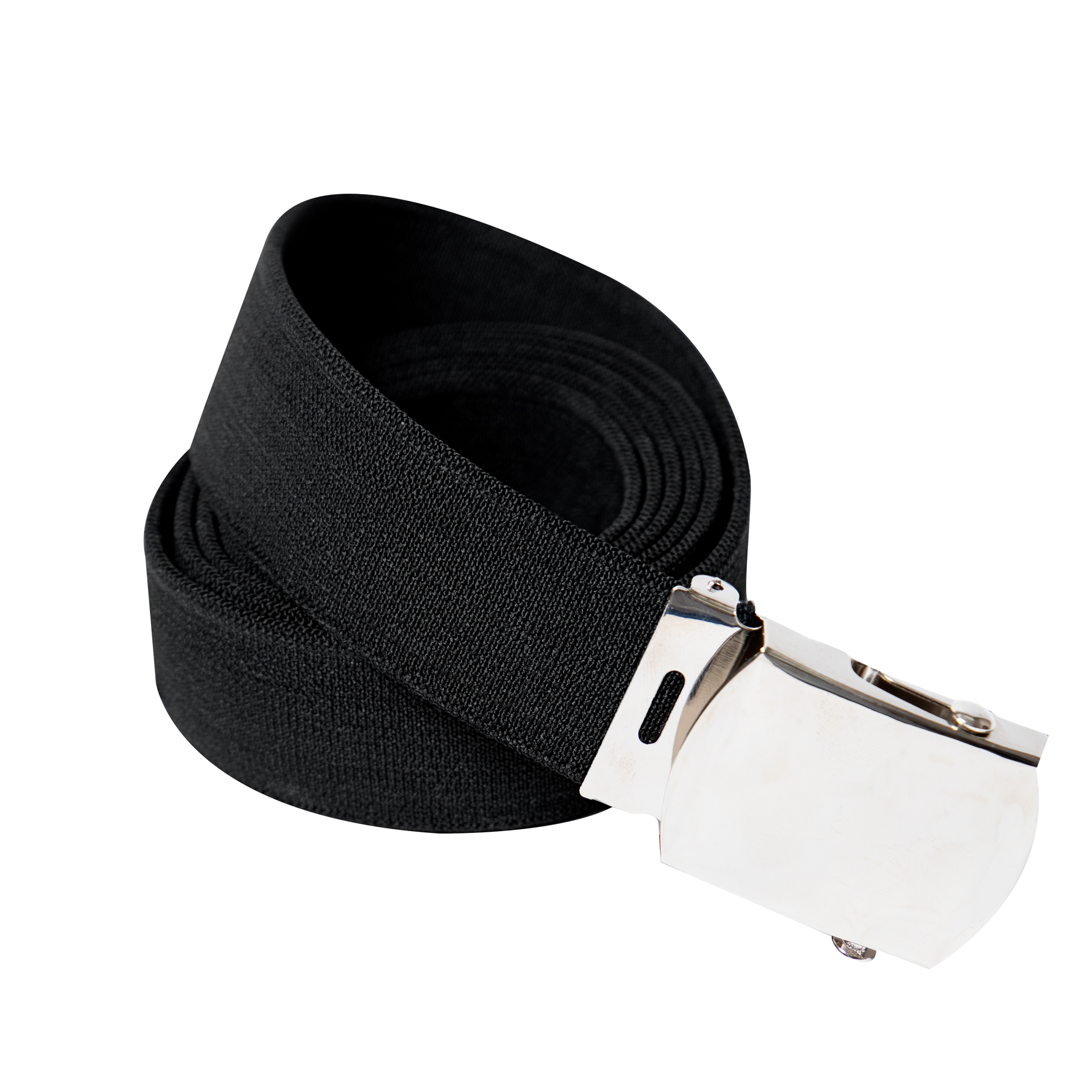 Rothco Elastic Stretch Web Belt - 54 Inches Long Black, Chrome