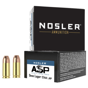NOSLER Assured Stopping Power Handgun 9mm 124gr Jacket Hollow Point Ammunition | 20 Rounds