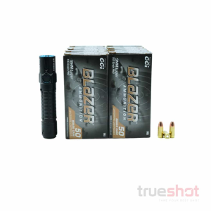BUNDLE DEAL: Black Olight Warrior 3S High Beam Tactical Flashlight and 500 Rounds of Ammo - CCI 9mm 115 Grain