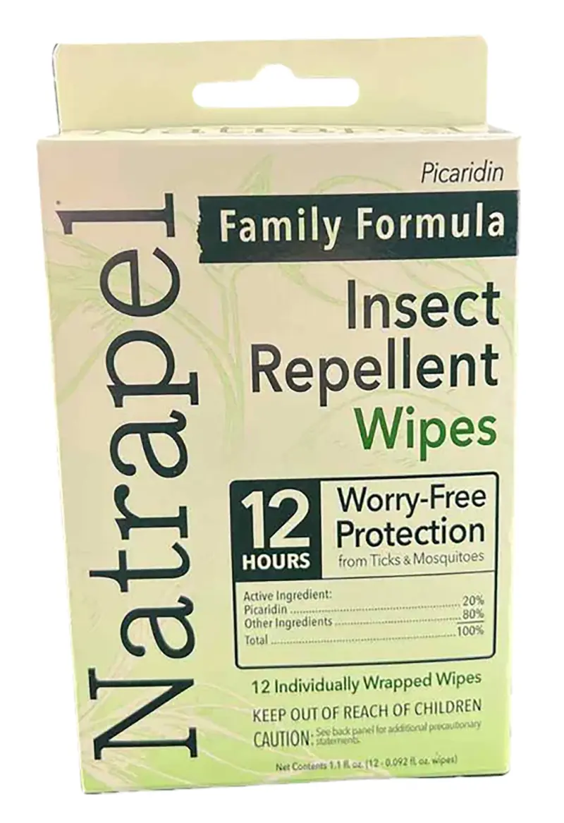 Natrapel 00066095 Repellent Wipes Repels Ticks Biting Insects Effective Up to 12 hrs 12/Box