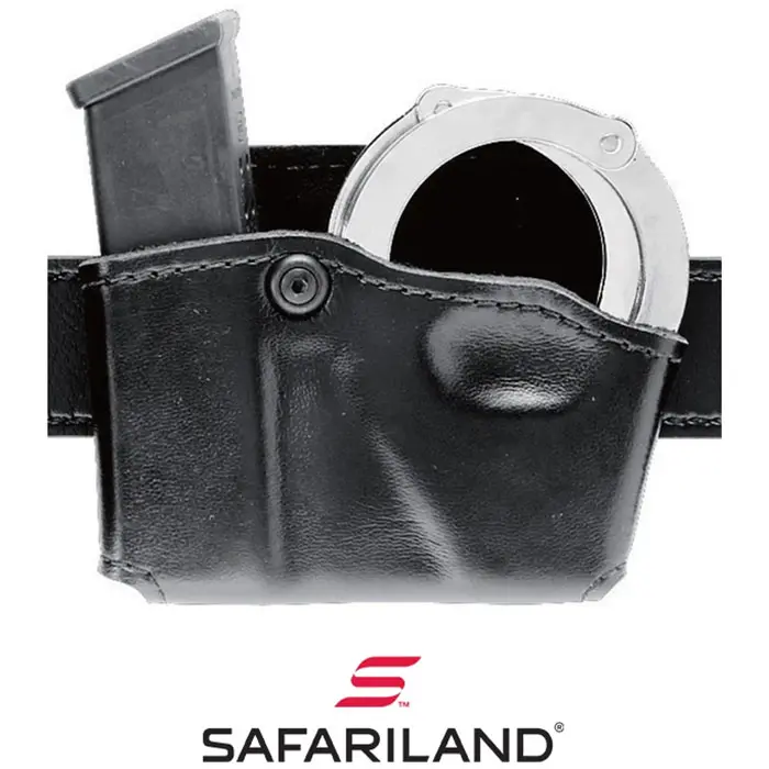 Magazine and Handcuff Holder for Glock 17/22 Paddle Style Right Hand Black