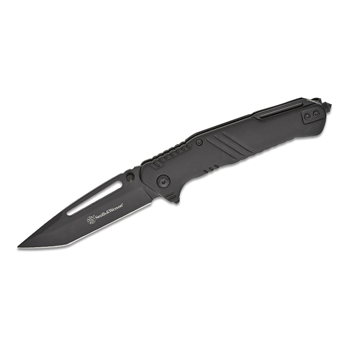 Smith & Wesson Extreme Ops Folding Knife with Glass Breaker Tanto, Black