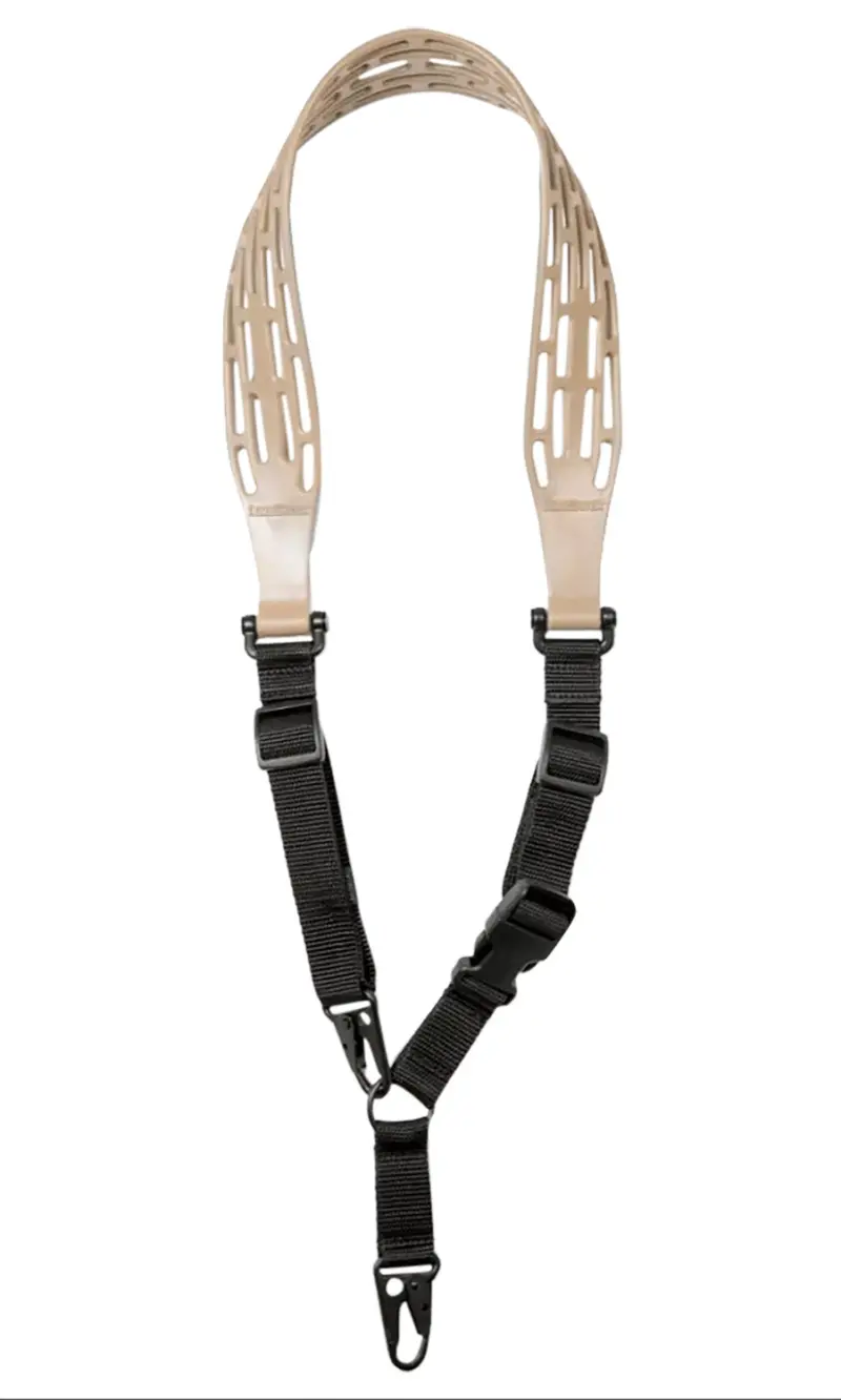 Limbsaver 12140 Tactical Sling Tan w/ Black Strap Nylon 48" OAL 1" W Adjustable One-Two Point Design