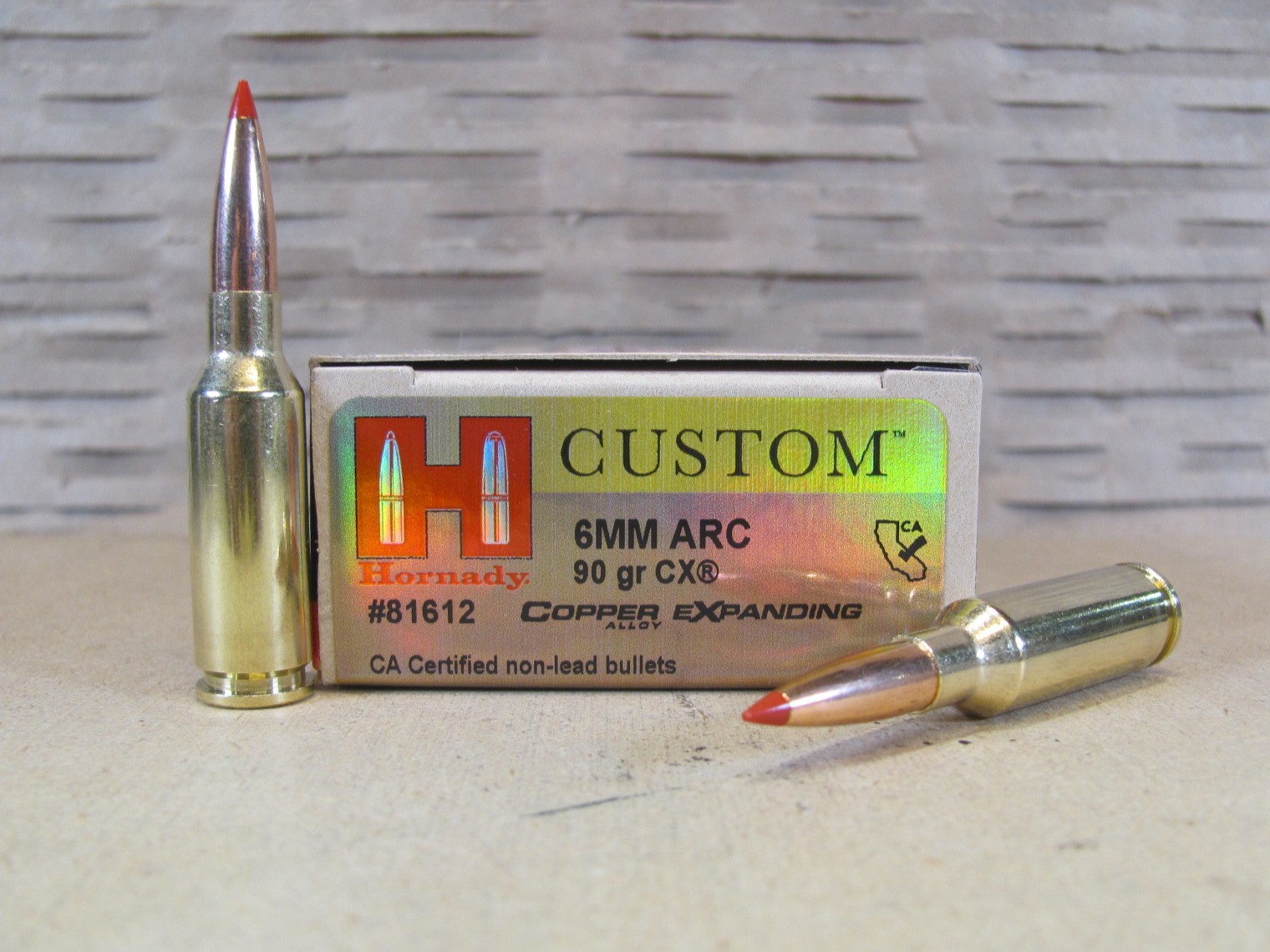 20 Round Box – 6mm ARC 90 Grain CX Hornady Custom Ammo – 81612