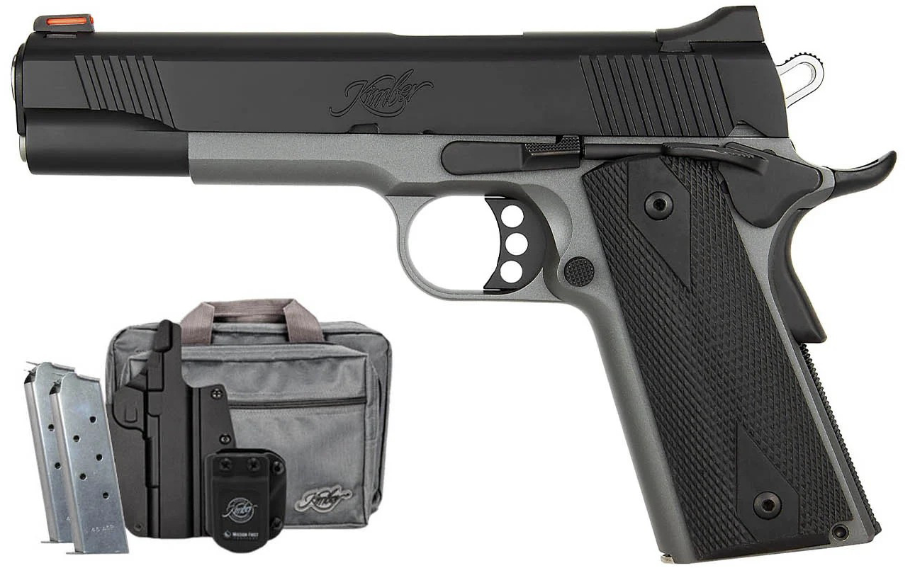 Kimber 1911 Custom LW Shadow Ghost Bundle 5" 45acp 8rd Pistol, Gray / Black - 3700891