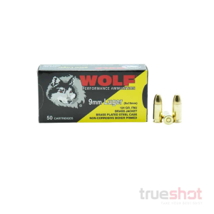 Wolf - 9mm - 124 Grain - FMJ - Steel Case (Brass Plated) - 1000