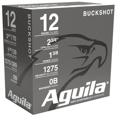 Aguila Buckshot High Velocity 12 Gauge 2.75" 1 3/8 oz 0 Buck Shot