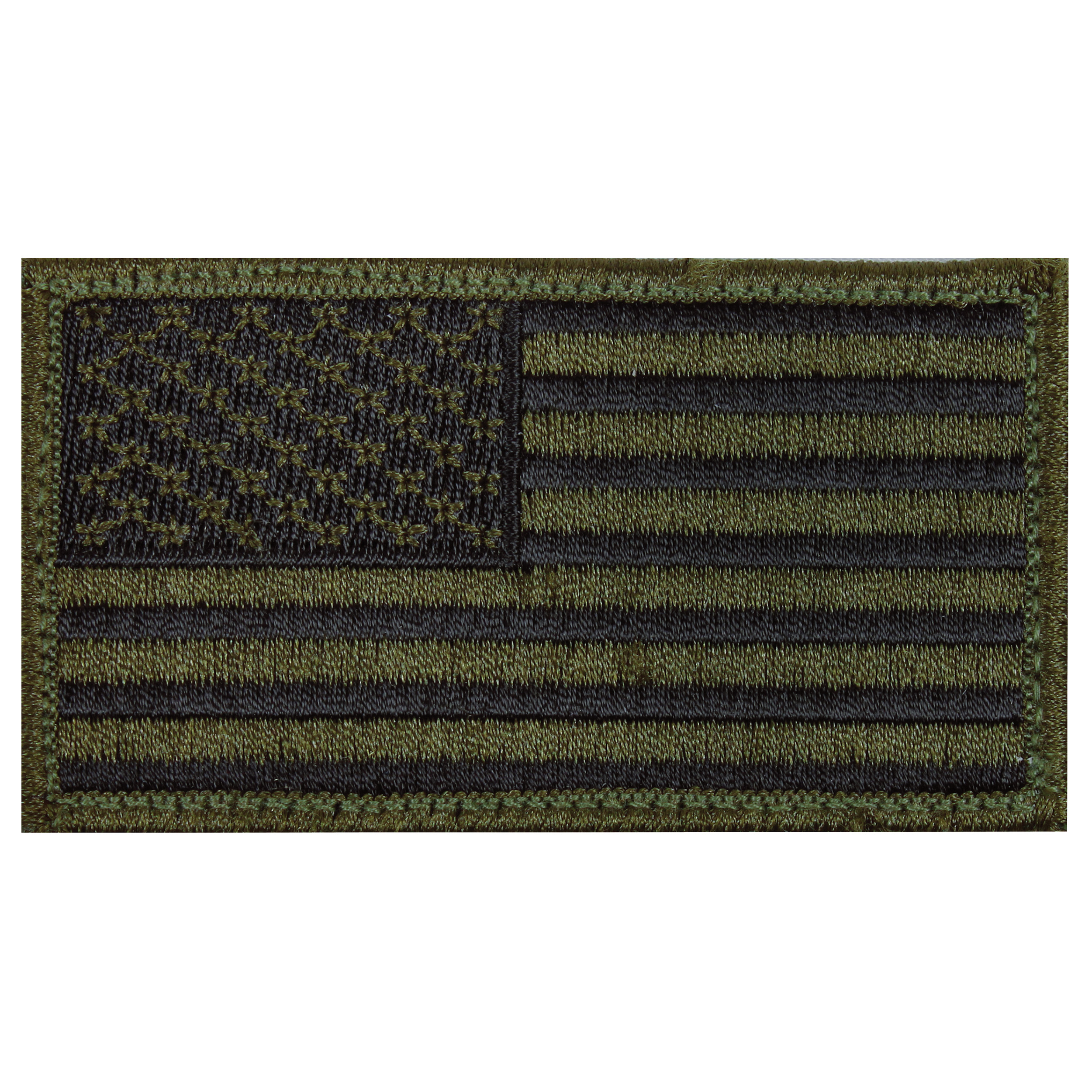 Rothco American Flag Patch - Hook Back, Olive Drab - Black, Orientation Normal