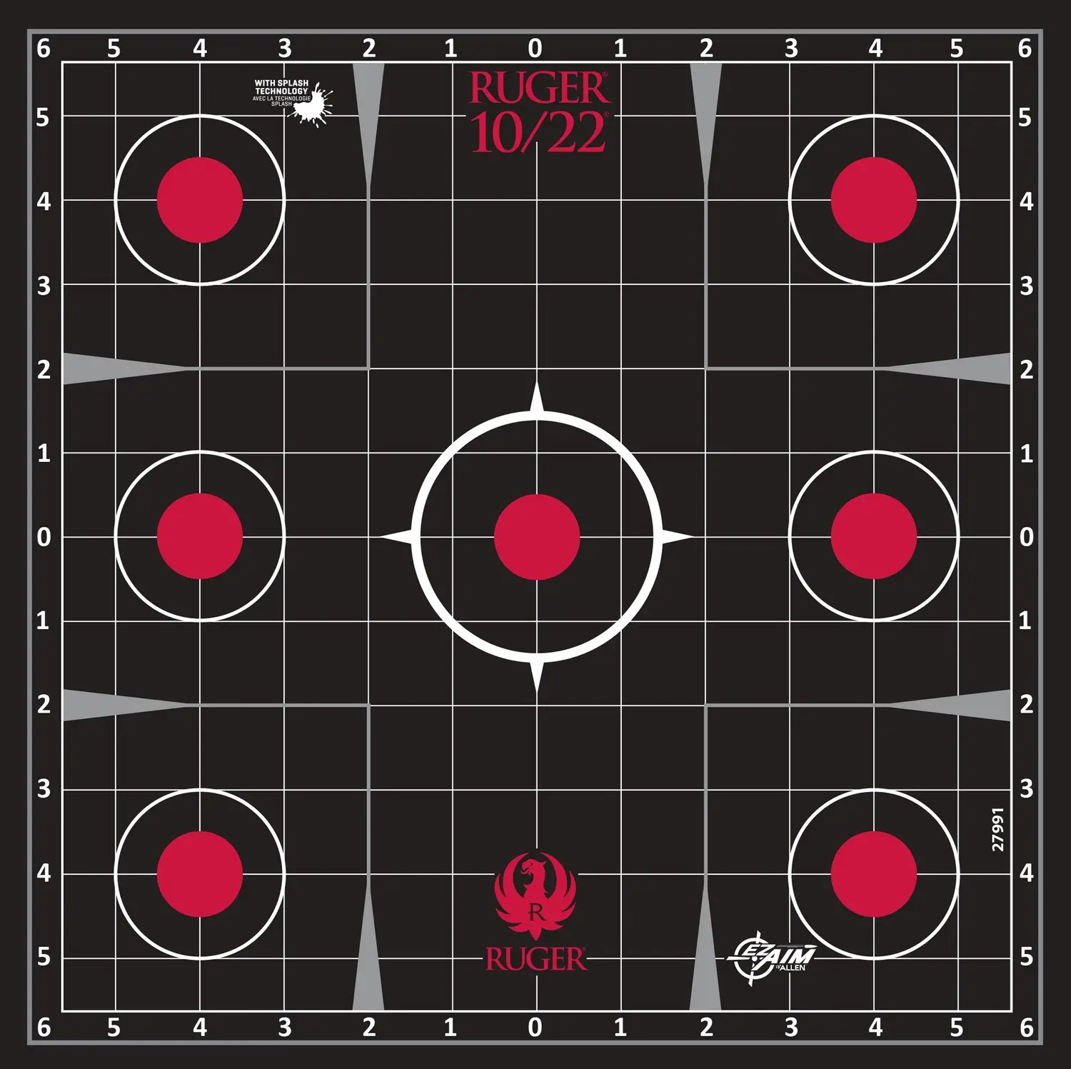 Allen 27991 Ruger 10/22 Adhesive Target Black/Red 5Pack
