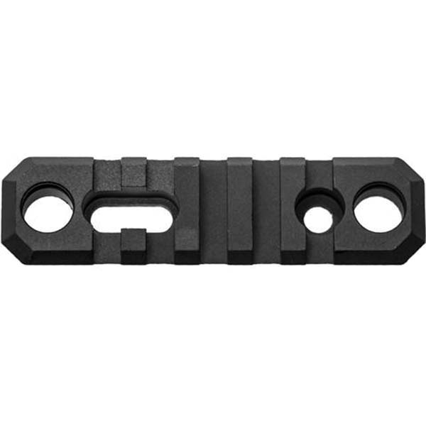 GrovTec Stock AR Aluminum 5-Slot Picatinny Rail, 3.1" L, Type III Anodized Black - GTSW192