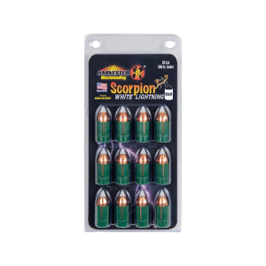 Harvester Muzzleloading Scorpion White Lightning Muzzleloader Bullets 50 Caliber Sabot with 44 Caliber 300 Grain Polymer Tip12PK