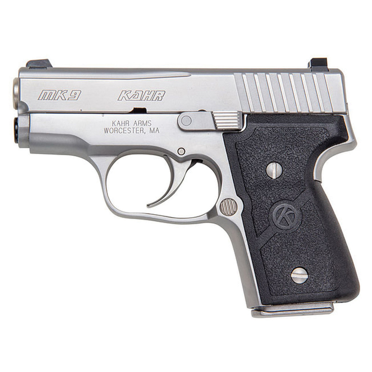 Kahr Arms M9098NA MK Elite *CA Compliant 9mm Luger Caliber 3″ Barrel 6+1/7+1, Stainless, Black Grip - No Credit Card Fees - Low, flat rate shipping