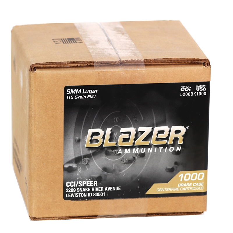 CCI Blazer 9mm 115 Grain FMJ 1000rd Case - 5200BK1000