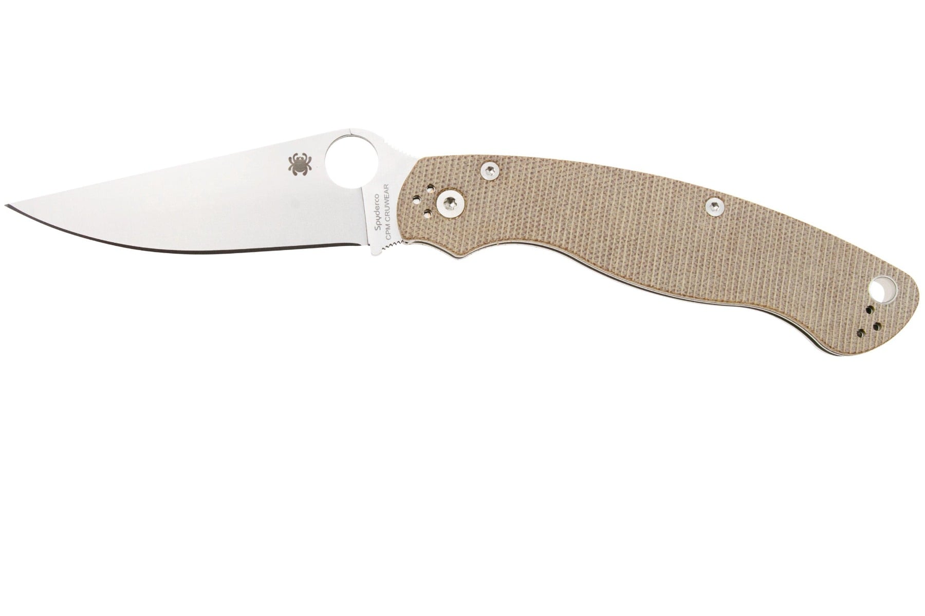 Spyderco Military 2 Folding Clip Point Knife, Brown - C36MPCW2