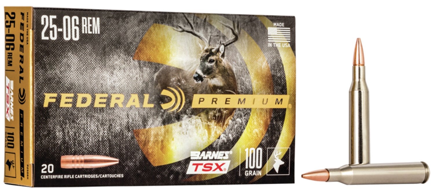 Federal Barnes TSX Rifle Ammunition 25-06 Rem 100gr HP 3210 fps 20/ct - No Credit Card Fees - Low, flat rate shipping
