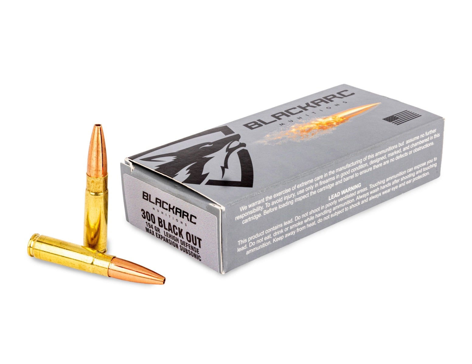 Blackarc Munitions NAS3 .300 Blackout 194Gr LeHigh Defense Subsonic HP Ammo, 20Rds