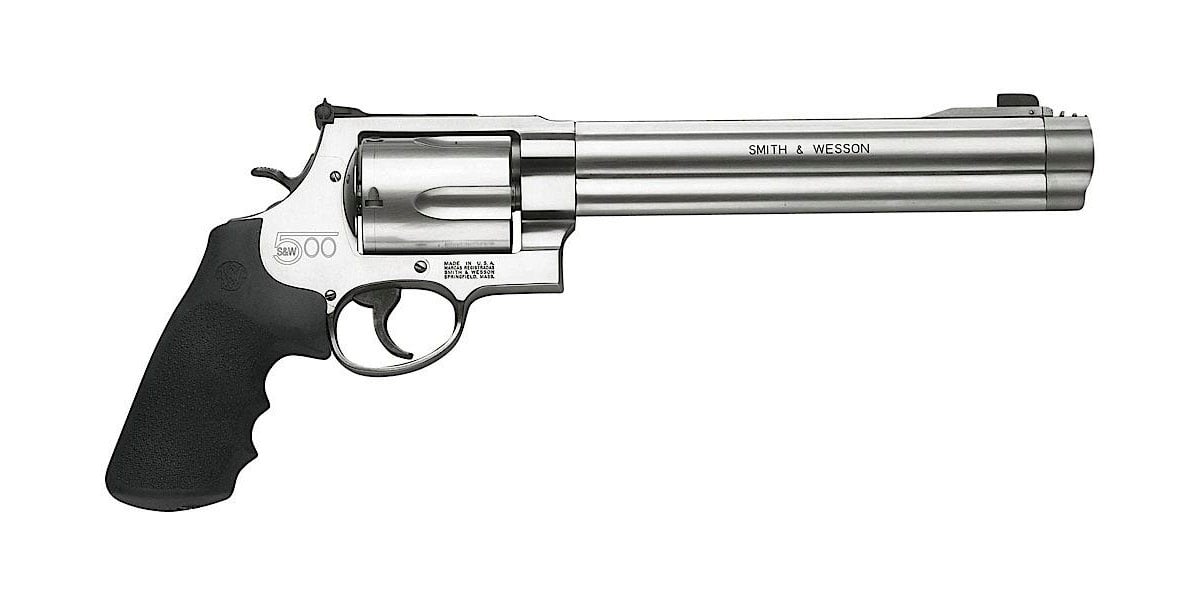 S&W 500 500SW 8.38″ AS 5-SHOT – STAINLESS STEEL RUBBER - No Credit Card Fees - Free Shipping