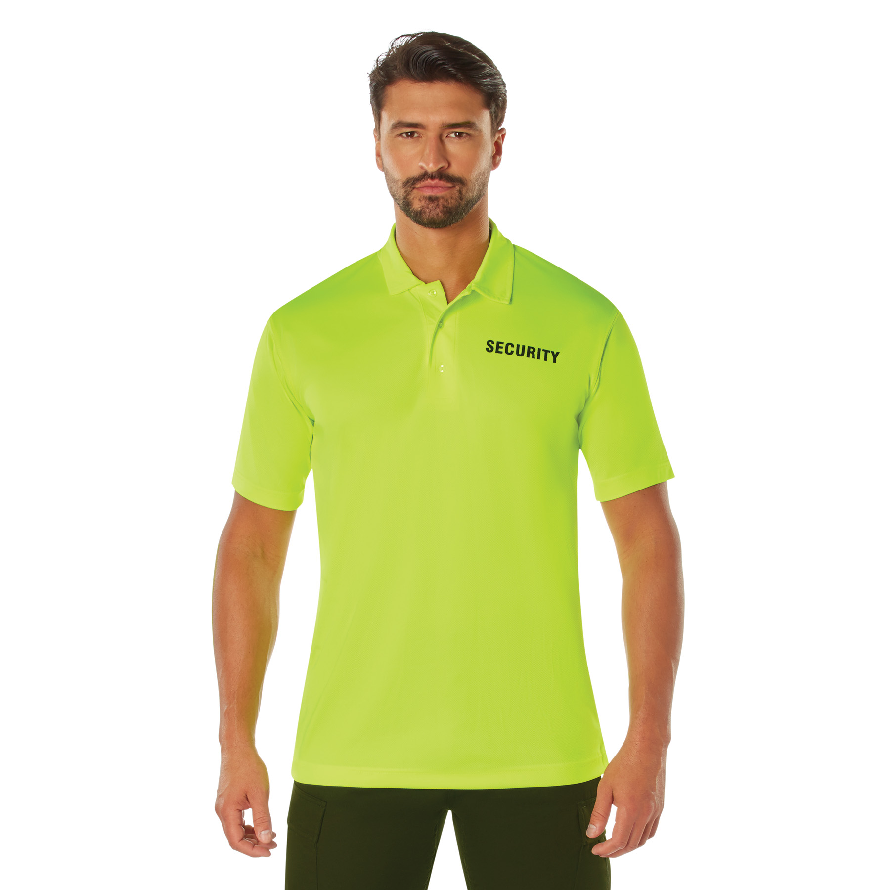 Rothco Moisture Wicking Security Polo Shirt - Safety Green, Medium