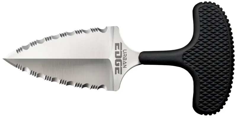 Cold Steel CS43XLSS Urban Edge 2.50" Fixed Serrated Stone Washed Japanese AUS-8A SS Blade/Black Textured Kray-Ex Handle