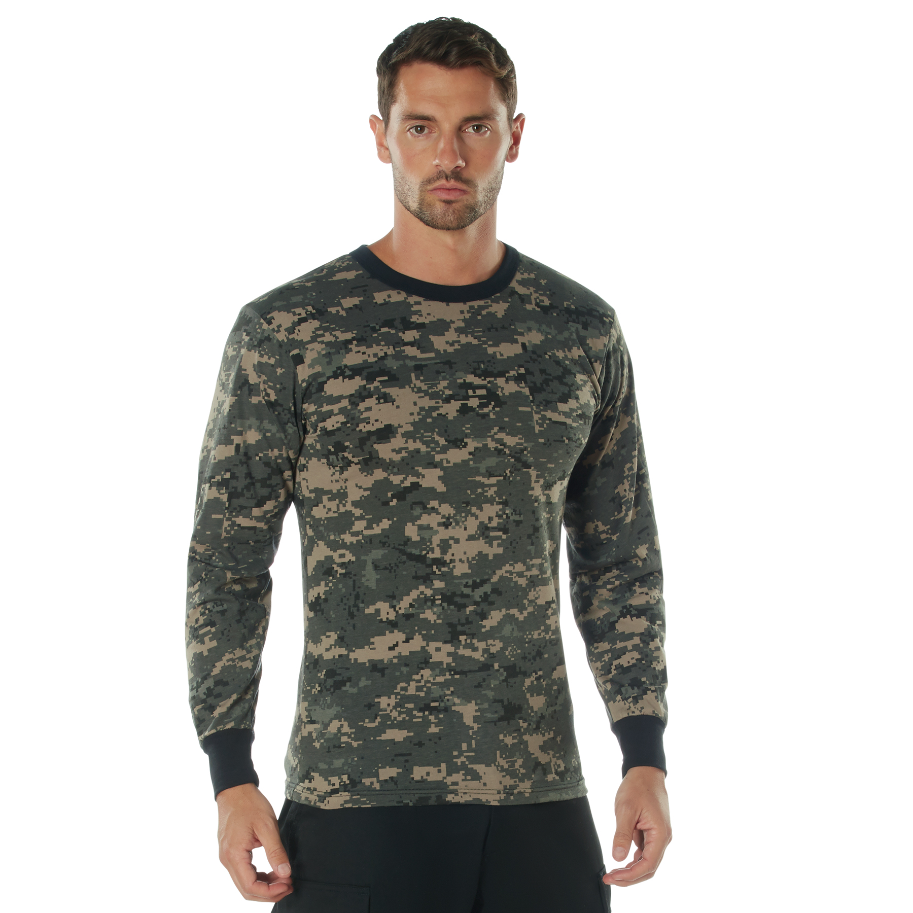 Rothco Long Sleeve Digital Camo T-Shirt - Subdued Urban Digital Camo, Medium