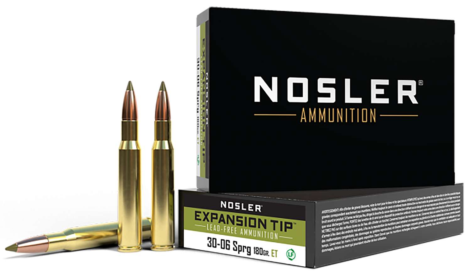 Nosler 30-06 Springfield 180 grain E-Tip Lead Free Rifle Ammo, 20/Box - 40037
