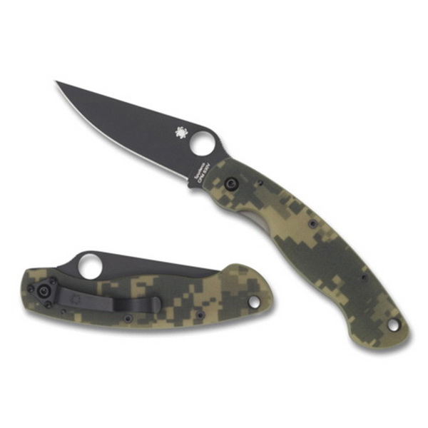 Spyderco Military Model Clip Point Folding Knife, 4", Digital Green Camo - C36GPCMOBK