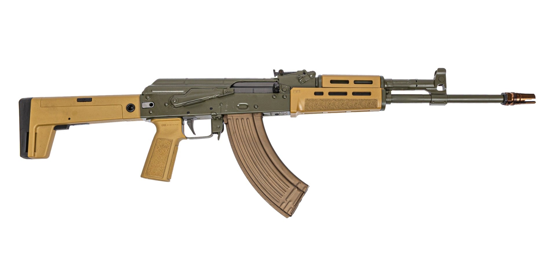 Sabre AK-47 GF4 Rifle Non-matching with Plan B Mount - Moss Green/Burnt Bronze