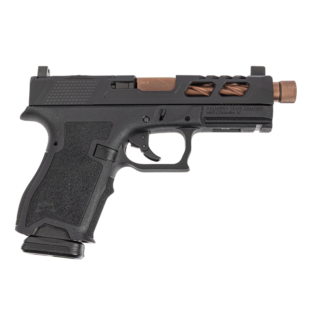 PSA Dagger Compact 9mm Pistol With SW6 RMR Slide & Copper Spiral Fluted Threaded Barrel, Black