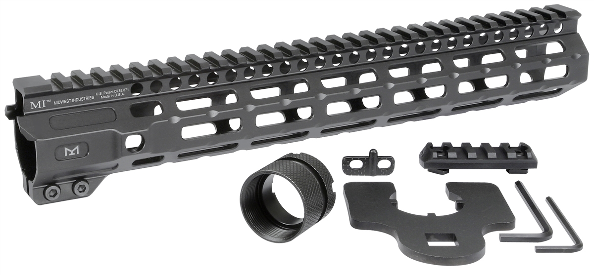 Midwest Industries Combat Rail 12.625" M-LOK Free Float One Piece Handguard - MI-CRM12.625
