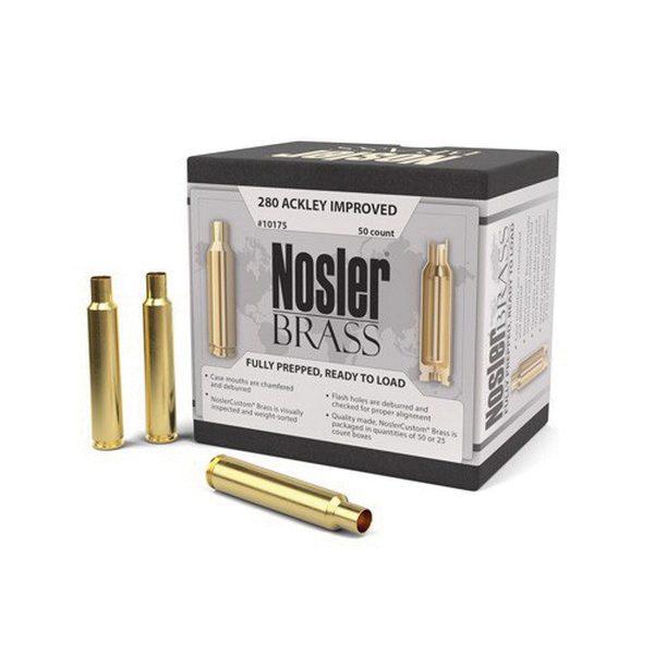 Nosler .280 Ackley Improved Brass Full Length Cartridge Case, 50/box - 10175
