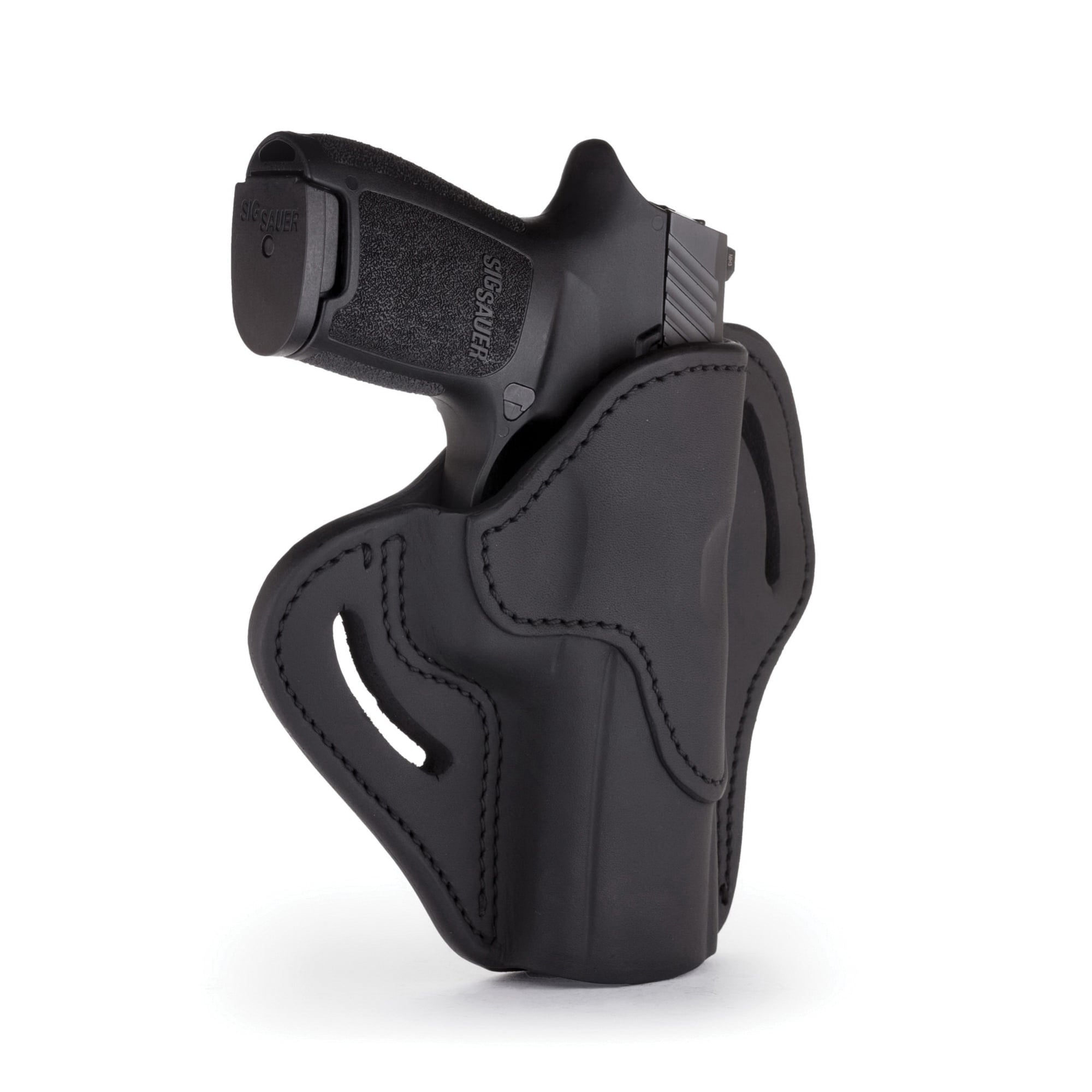 1791 Gunleather BH2.4 Right Hand Sig P320 OWB Open-Top Multi-Fit Holster, Stealth Black - BH2.4-SBL-R