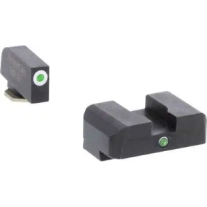 AmeriGlo GL5101 i-Dot Night Sight Fits Glock 17/19/19x/26 Gen5 Tritium Green Tritium w/White Outline Front Tritium Green Rear Black