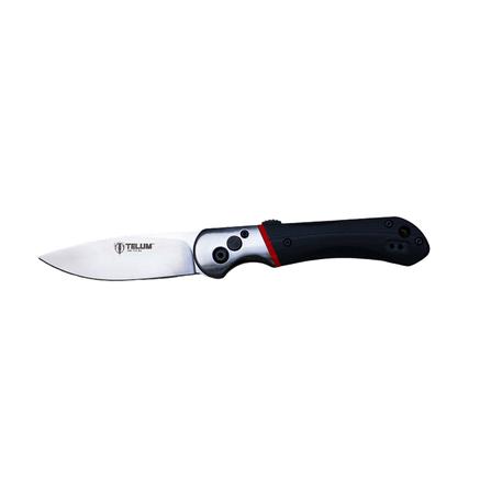 Telum Tactical Tremor Folding Knife Drop Point, Black - TT3093