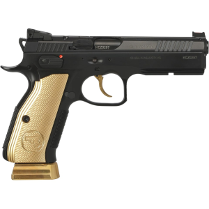 CZ Shadow 2 Gold Digger 9mm Luger Pistol 4.89" Barrel 19+1 Round Nitride  Slide Gold Grip Black Frame