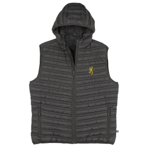 Browning-Clothing Browning Packable Puffer Hooded Vest Carbon S